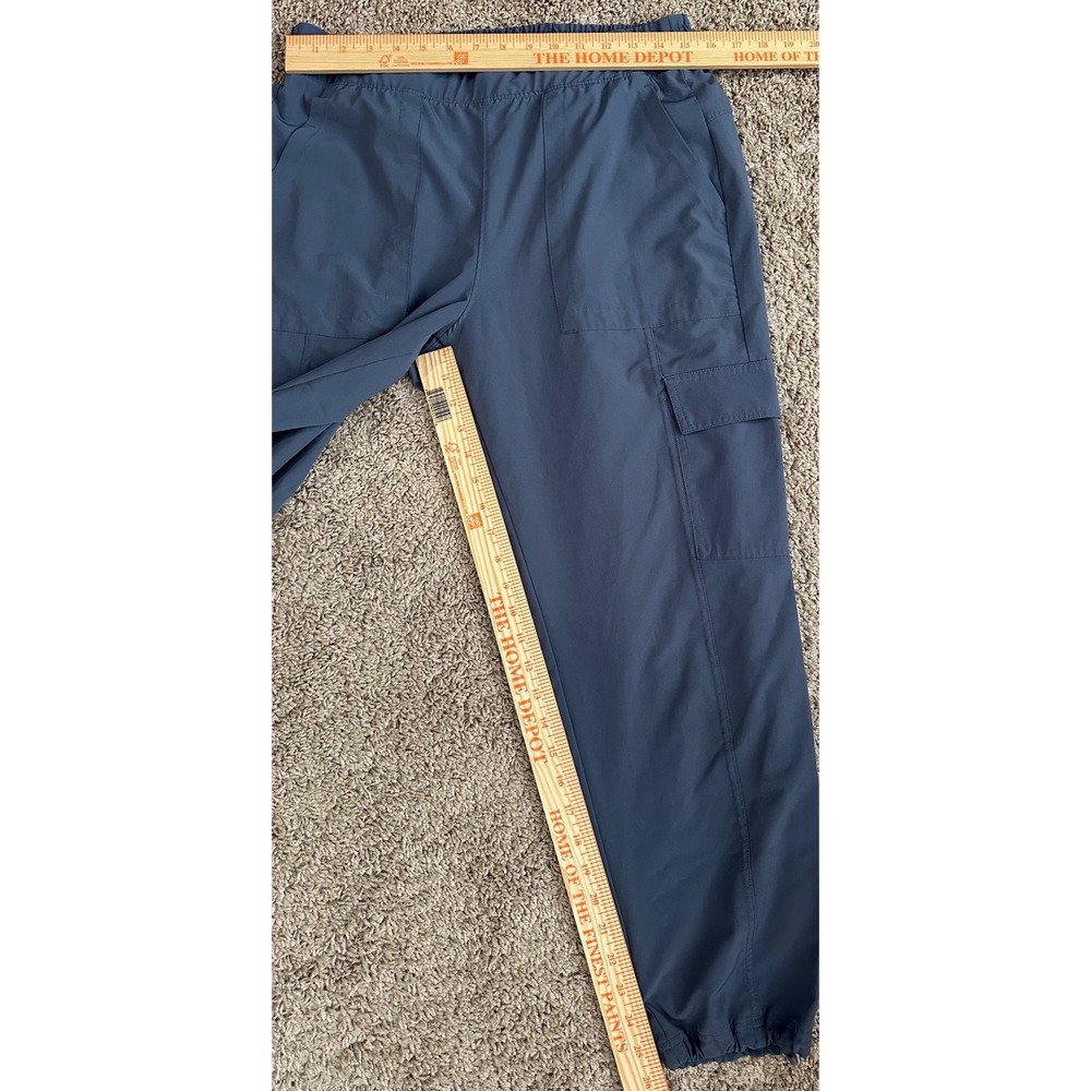Apana Womens Blue Cargo Jogger Pants Elastic Waist Toggle Cuffs Size Large EUC - Picture 7 of 9